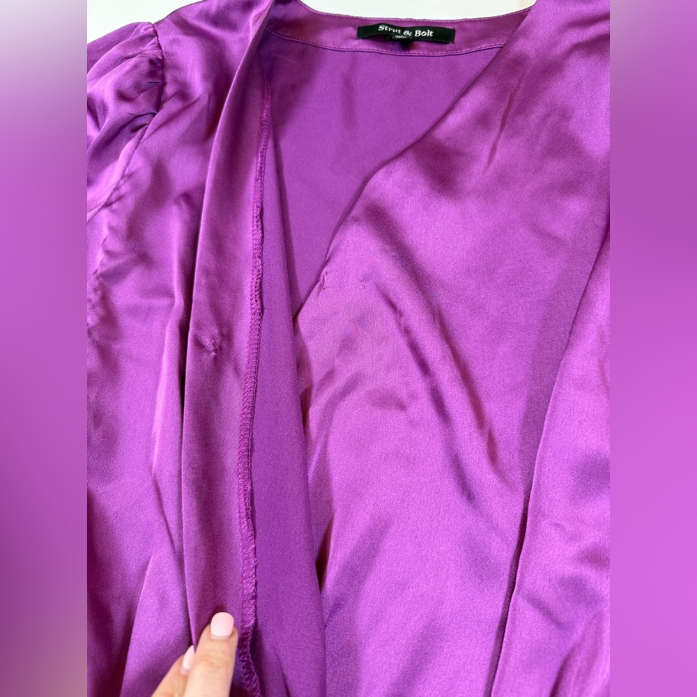 Strut and Bolt purple wrap bodysuit FLAW size small (Bin X) - Picture 6 of 10